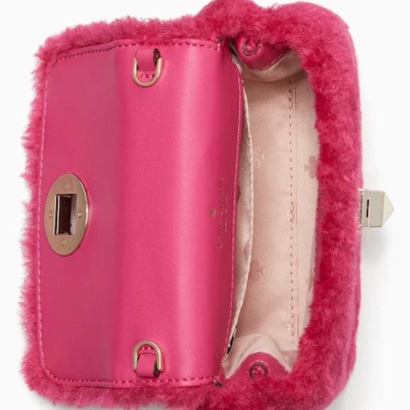 Authentic KATE SPADE FAUX FUR TURNLOCK Small CLUTCH/Crossbody - Picture 15 of 15